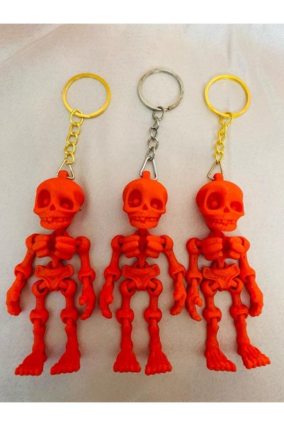 Eta3d Animated Orange Skeleton Keychain Bag Charm