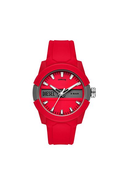 Diesel Men's Double Up Three-Hand, Red Nylon Watch, DZ1980