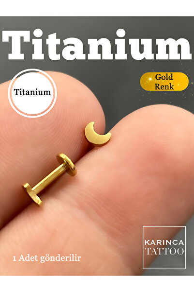 Karınca Piercing %100 Titanyum Piercing Hilal Ay 6mm Helix Kulak Labret Flat Conch Burun Dudak Tragus Piercingi Küpe