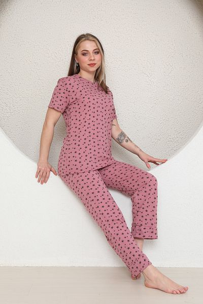 FAMES PİJAMA Short Sleeve Summer Pijamas Suit