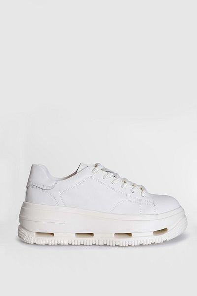 Lufian 121230007   Agatha Unisex Λευκό Δερμάτινο Sneaker - Αθλητικά Παπούτσια