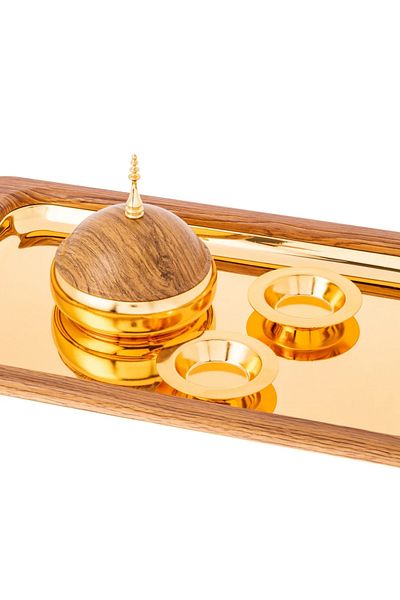 Dania Luxury Wooden Tray with Date Set 4 Pieces