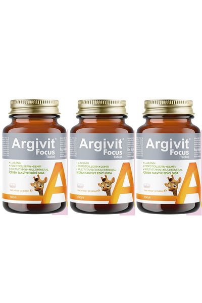 Argivit Focus Phosphatidylcerin and L-Arginine - Multivitamin and Multi-Mineral 30 Tablets