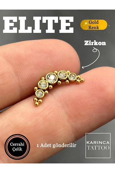 Karınca Piercing Tiara Crown Elite Zircon Jewelled Flat Helix Ear Conch Piercing Surgical Steel