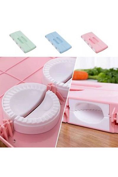 Generica Plastic samosa molds are available in two colors, pink and blue. Color is not specified upon request.