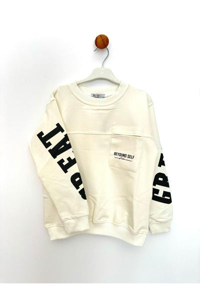 By Cwhr 100% Cotton 2 Thread Beyound Self Printed Cuff Sleeve Sweatshirt Men's and Children's