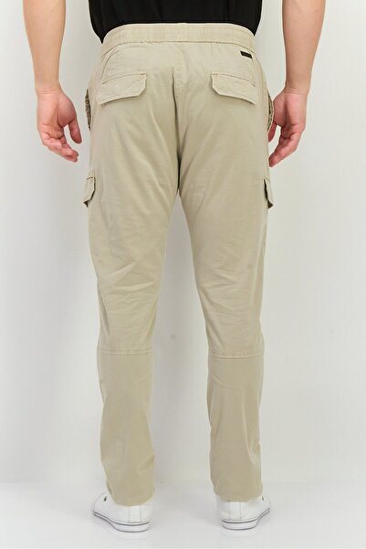 Civil Society Men Regular Fit Plain Twill Cargo Pants, Stone