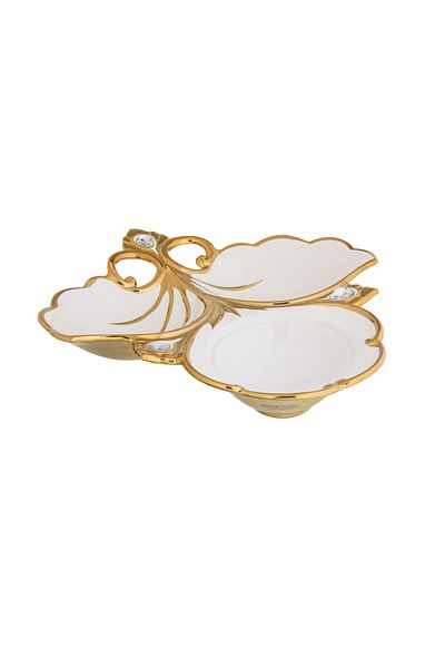 Dania Porcelain Serving Platter Triple Divided