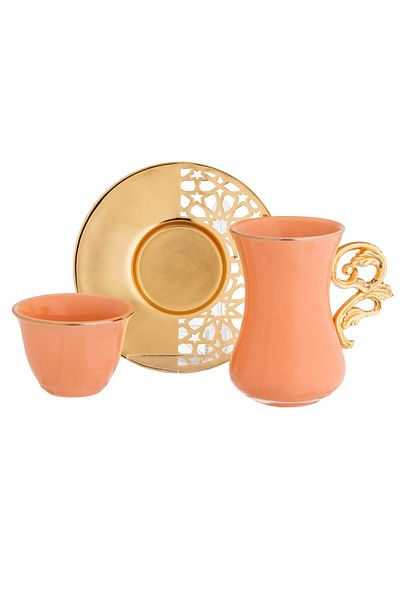 Dania Porcelain Tea And Coffee Cups Set Of 18 Pcs