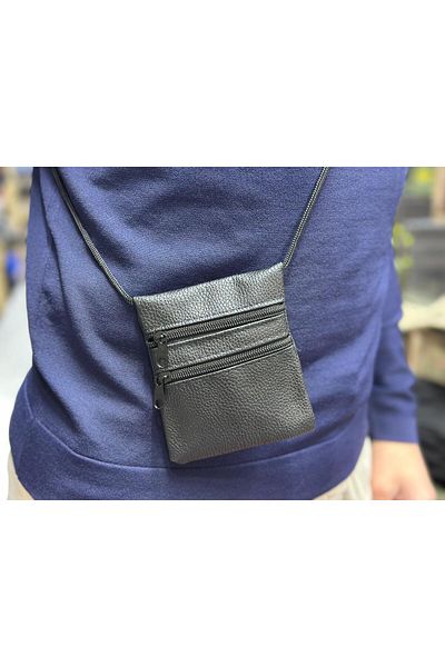 KOMANDO PAZARI Waterproof Leather Hajj Umrah Passport Phone Wallet with Neck Strap