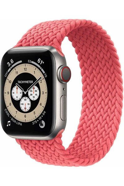 HYPHEN حزام ساعة Oxnard Braided Solo Loop لساعات Apple Series 6/5/4/SE (وردي،...