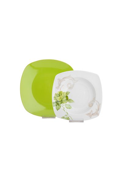 Dania Porcelain Dinner Set 24 Piece Green Design