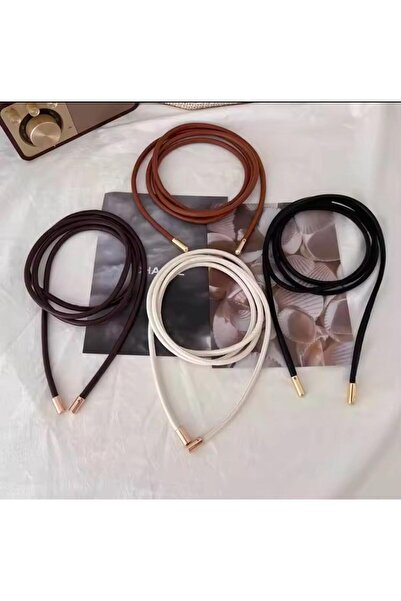 Descoin 4 قطع أسود/أسمر/بني/أبيض، حزام حبل بتفاصيل عقدة، حزام فستان، حزام سترة، حزام قميص