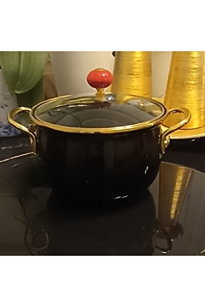 APAYDIN Ebruliemaye 2.5 Liter Black Retro Enamel Yogurt Frying Pot