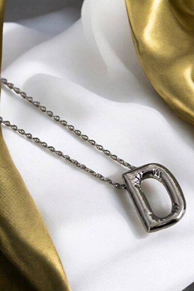 MakeWell Letter Design Simple Chain Letter Necklace Silver Color Letter Necklace