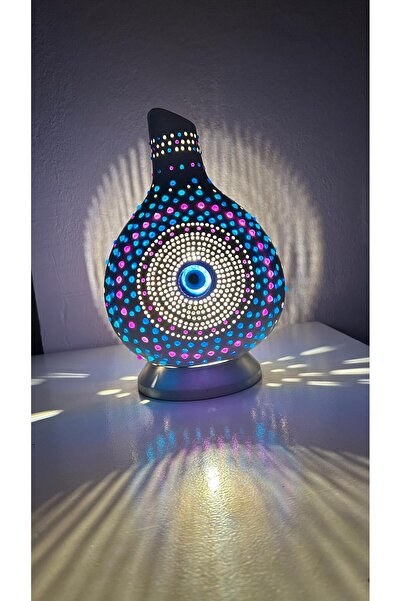 BURASS BABY KİDS Halka Desenli Nazar Boncuklu Su Kabağı Abajur