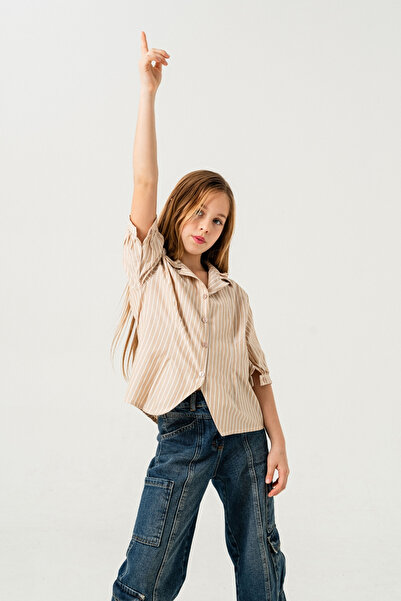 GİYİCEM TEKSTİL Πλισέ πουκάμισο για κορίτσια 3151