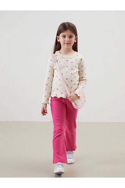 LC Waikiki Floral Lace Girls' T-Shirt and Leggings 2-Pack