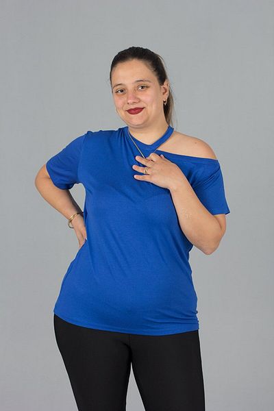 Truva XXL Large Size One Shoulder Detailed Blouse