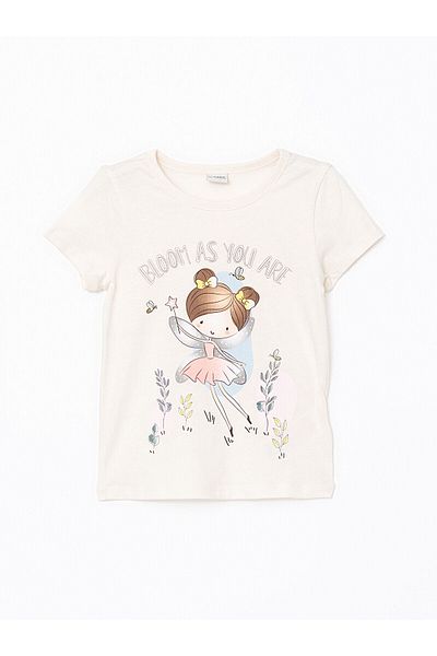 LC Waikiki Crew Neck Printed Girl's Pajama Set