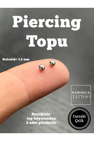 Karınca Piercing 2 Pcs Ball Set for 1.2 mm Piercings - Karinca Tattoo