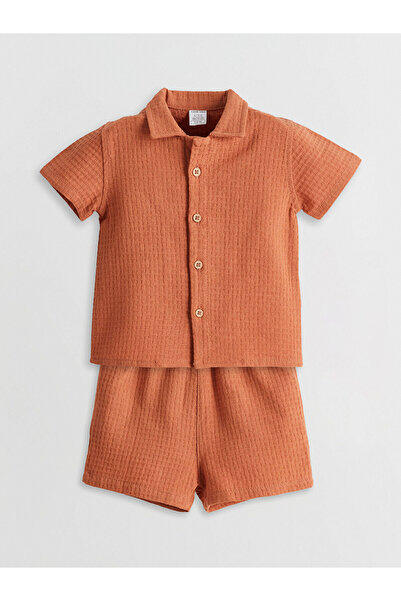 LC Waikiki Nevavm Short Sleeve Basic Baby Boy Shirt and Shorts 2-Piece Set wi...