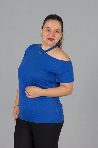 Truva XXL Large Size One Shoulder Detailed Blouse