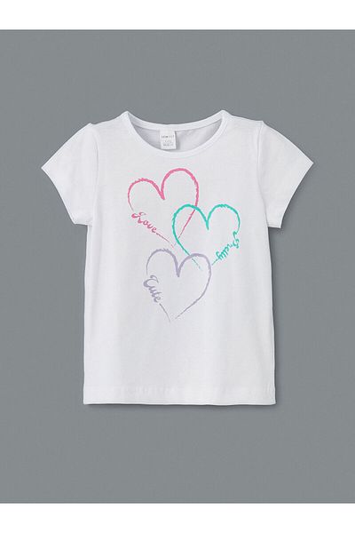 LC Waikiki Crew Neck Printed Girls' T-Shirts and Shorts Set of 2