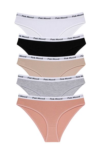 pink mood Chiloți din bumbac cu bandă elastică în talie