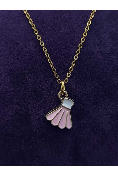 sarıyer silver Badminton Topu Figürlü Badminton Ve Spor Temalı Mineli Altın Kaplama Çelik Kolye