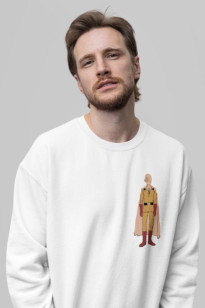 SEVBANO Saitama One Punch Man Printed Unisex Oversize Anime Sweatshirt