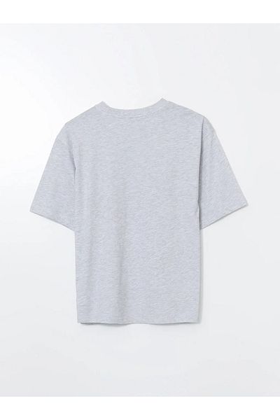 LC Waikiki Xside Gray New York Printed Oversize Women's T-Shirt