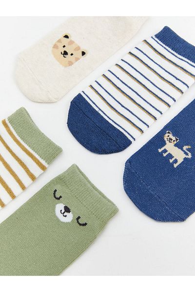 LC Waikiki New Season Printed Baby Boy Booties Socks 5-Piece - S58595Z1