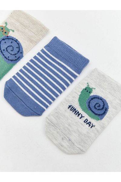 LC Waikiki New Season Printed Baby Boy Booties Socks 3-Piece - S55918Z1