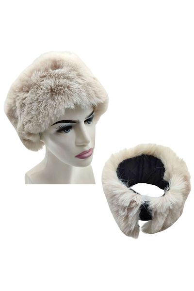 AXE SPORTSWEAR Winter Faux Fur Detailed Soft Textured Plush Heart Bandana Neck Collar with Elastic Back