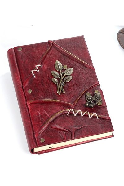 GUETTA Genuine Leather Handmade - Daily Floral Patterned Commemorative Book