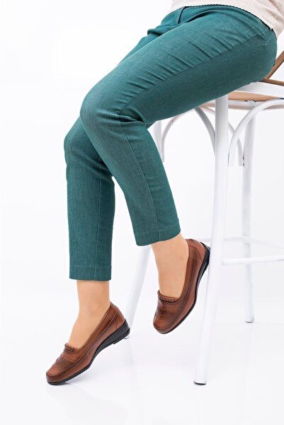 ERN SHOES Kadın Taba Tam Ortopedik İçi Hakiki Deri Günlük Anne Ayakkabısı