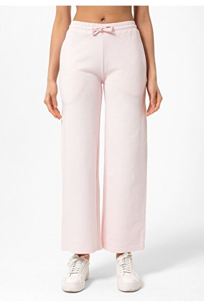 Williot Concetta Pink Cotton Waist Adjustable Pocket Wide Leg Regular Fit Women's Pants