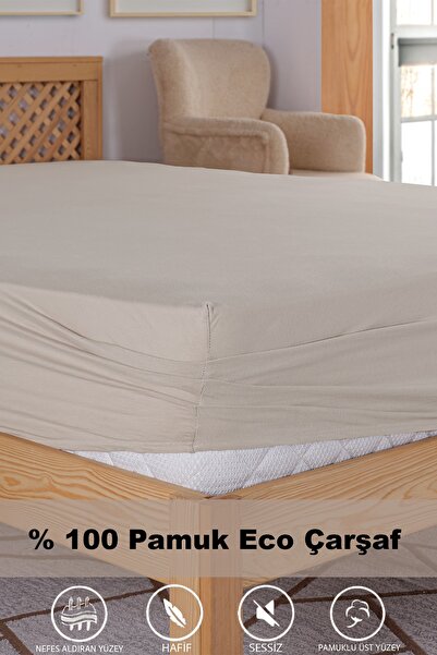 Penye Lastikli Çarşaf, 180×200 Battal Boy %100 Pamuk Örme Kumaş, 145 gr/m²
