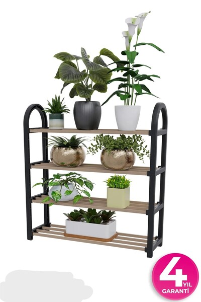 Online Kapında 4 Katlı Ahşap Ayakkabılık