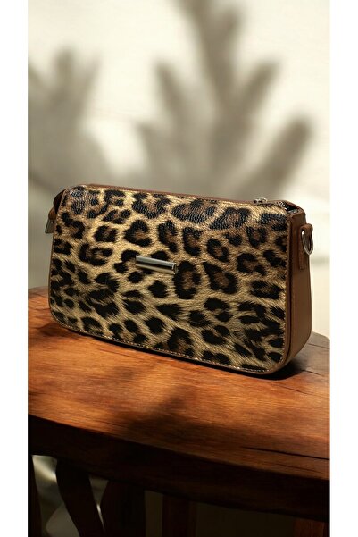 Mesisa Сумка з ручками з леопардовим візерунком та шкіряними ручками / Сумка ...