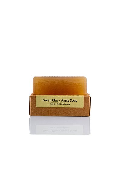 dionesse Green Clay Apple Peel Soap 120 Gr - Sebum Balancing Handmade Natural Soap for Oily Skin