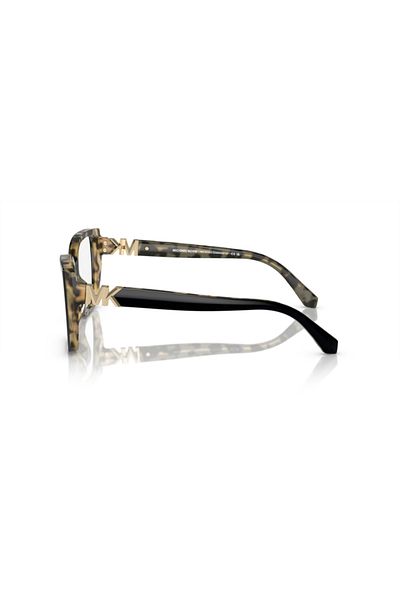 Michael Kors Woman Square Eyeglasses- Mk 4115u - Lense Size:52mm - Black/amber Tortoise