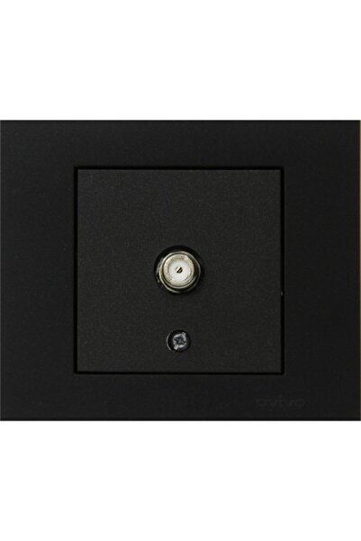 Ereğli Enerji OVİVO Grano Siyah F Konnektör  + Çerçeve ( UYDU PRİZİ )