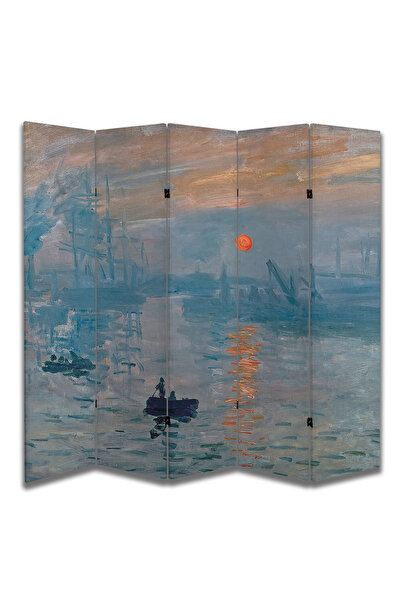 dbsanat Claude Monet-Impression Sunrise 1872 Temalı Paravan Room Divider Oda ...