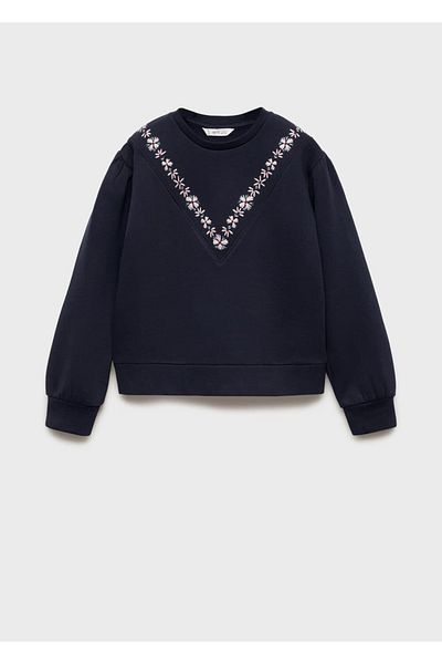 MANGO Kids Flower embroidered sweatshirt