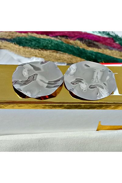 mos&more Silver Big Round Stylish Multi Haiffi Women Earrings