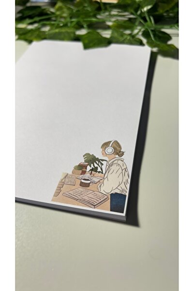 Handeto Kraft Lettering Themed A5 Notepad - Check Pluck Notebook with Glue Memo Pad and No Line Notebook