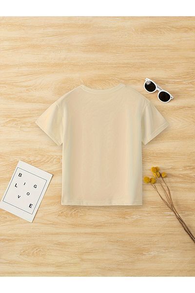 uyguntarz Sweat Dream bedrucktes Baumwoll-T-Shirt für Kinder
