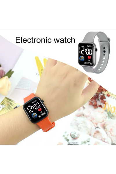 Onkatech Su Geçirmez Figürlü Dijital Dokunmatik Led Ekran Işıklı Çocuk Saati